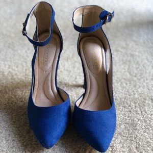 Blue Eva Mendes Heels